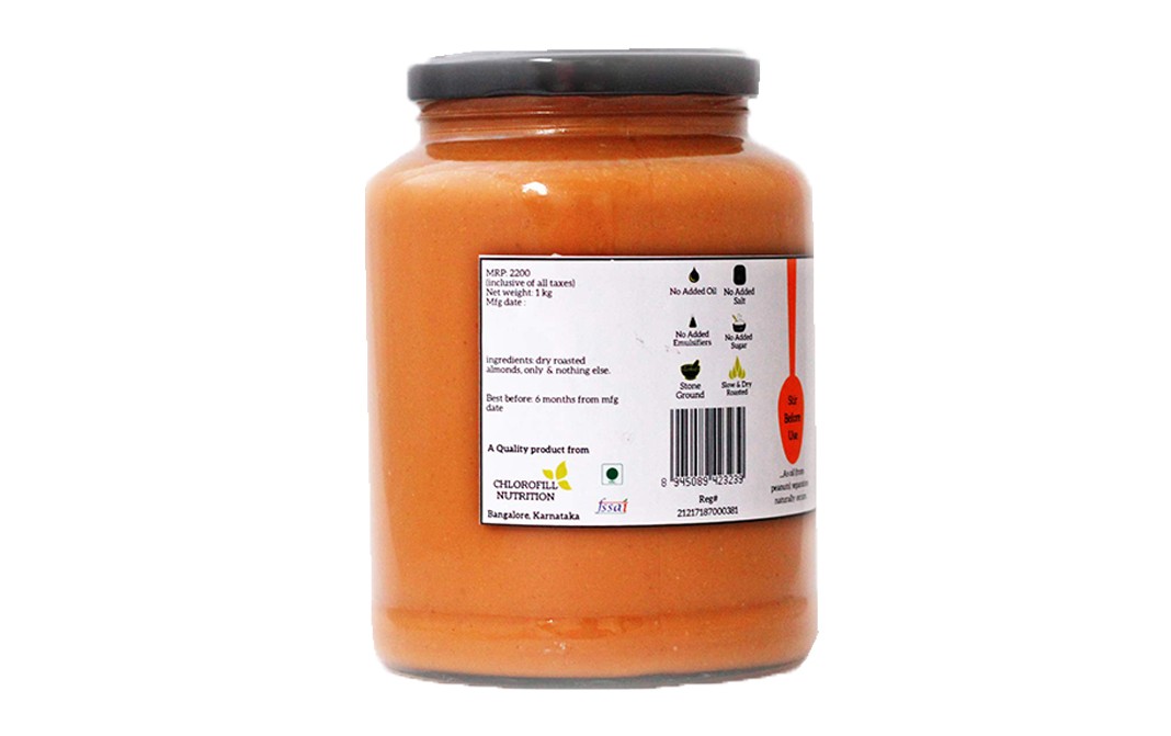 All Over Nuts Natural Almond Butter    Glass Jar  1 kilogram
